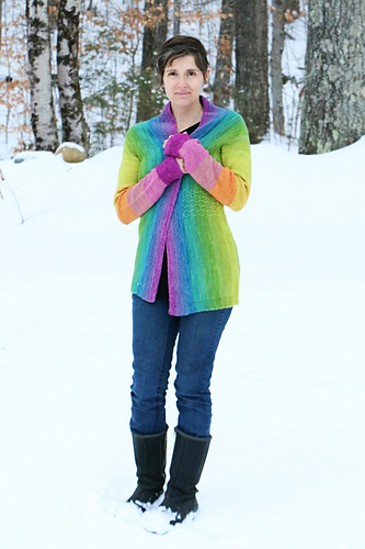 *Rainbow*GALERIE VIE 2023AW ボイルドニット SWEATER PATCHWORK STRONGS – Rose Carmine