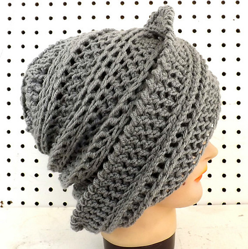 Ravelry: JUDY Crochet Beanie Hat with Diagonal Flap pattern by ...