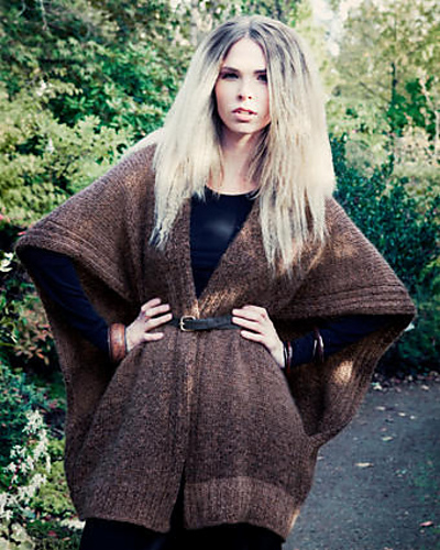 Poncho i ett stykke - strikkdesign