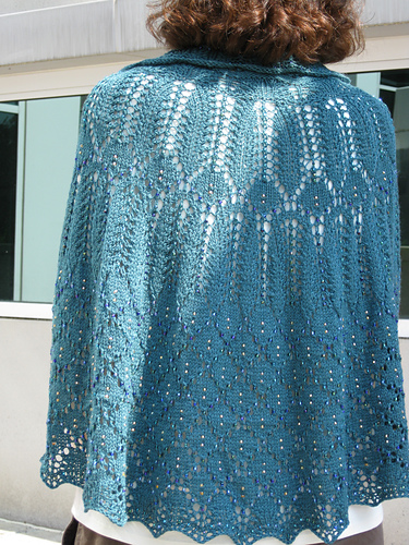 Beaded Peacock Capelet Shawl photo 4