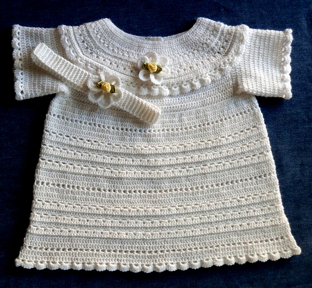 Ravelry Baby Girl Christening Dress pattern by Sanko