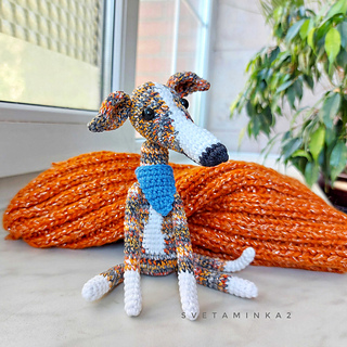 Sleek Spanish Galgo amigurumi dog of your dreams!