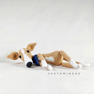 Charming miniature crochet Whippet.