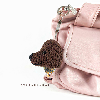 Crochet Labrador bag charm.