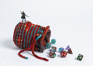 Dragon Scale Dice Bag shown in Madtosh DK, Vecna's Mixtape
