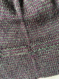 The ridge from where I switched colors while helix knitting and where I made the turn
