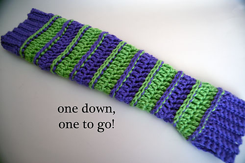 Sweet Striped Crochet Arm Warmers photo 3