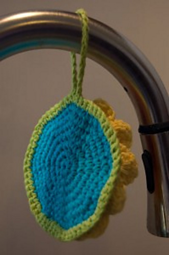 Rainbow Flower Scrubby Dishcloth photo 5