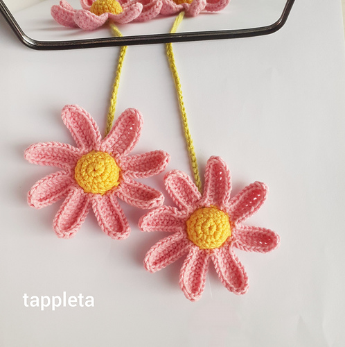 Pink flowers car hanger - tanya tappleta