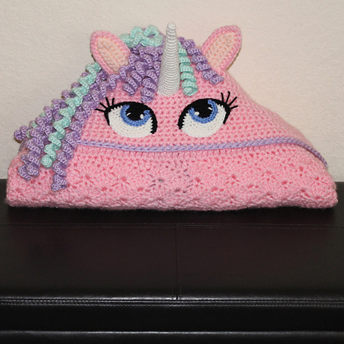 Pattern Print Unicorn Hooded Blanket