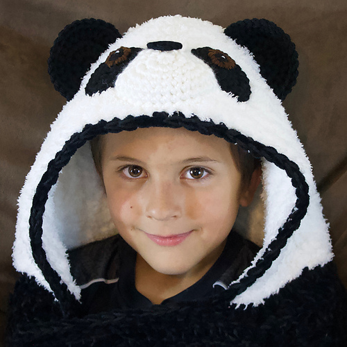 Bamboo Panda Pattern Print Hooded Blanket