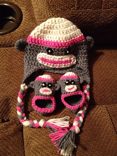 Toddler Sock Monkey Hat photo 3
