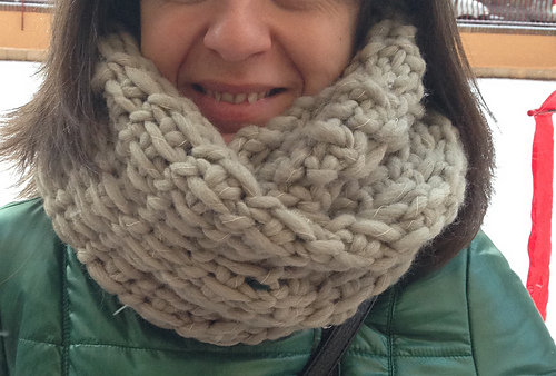 Tunisian beige cowl photo 1