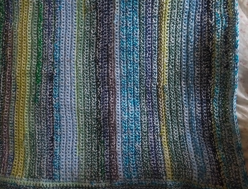 Baby Blue Scrap Yarn Blanket photo 4
