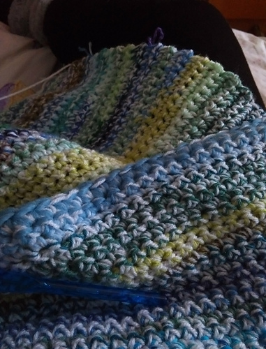Baby Blue Scrap Yarn Blanket photo 3