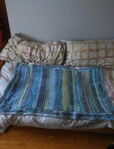 Baby Blue Scrap Yarn Blanket photo 2