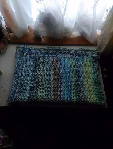 Baby Blue Scrap Yarn Blanket photo 5