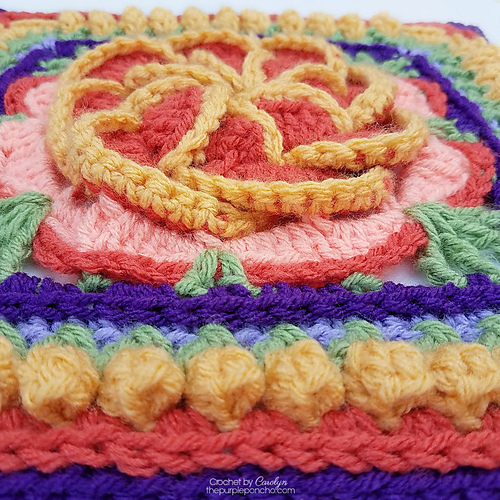 Ravelry Pinwheel Flower Square pattern by Carolyn Calderon