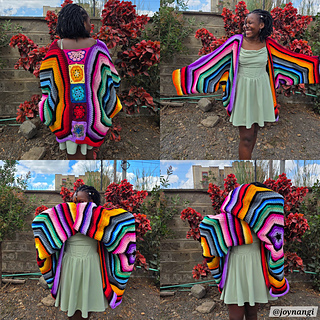 Colorful Crochet Jacket David's Alpine Hexagon Cardigan Pattern Sweater Coat Granny Square by The Stitch Queen Crochet