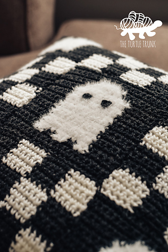 Ravelry: Checkered Ghost Pillow pattern by The Turtle Trunk