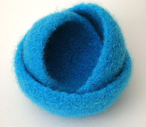 Olive Green Hand-Felted Wool Nesting Bowls
