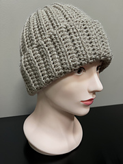 Hat 5: Basix, Nutmeg, 41 sts per row, 11” tall, 19.5” wide.  Perfect!