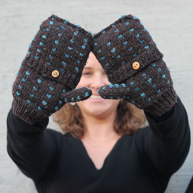 Puffy Coat Flip Top Mitts