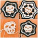 Skull Hexagon Afghan Block pattern 