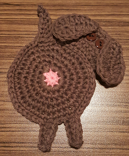Peeking Dog Butt Coaster - Upper Crust Crochet