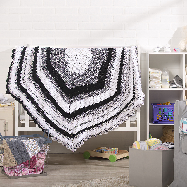 Ravelry Crochet Hexagon Baby Blanket pattern by Premier Yarns Design Team