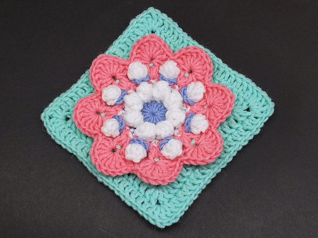 3D Flower Square XII