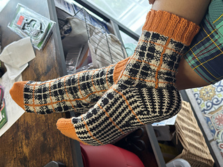 Mom wearing her new socks!