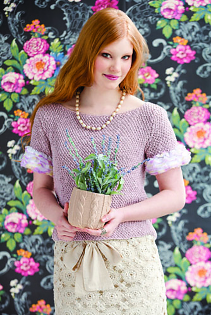 Ravelry: #27 Ruffle Sleeve Top pattern by Knit Simple