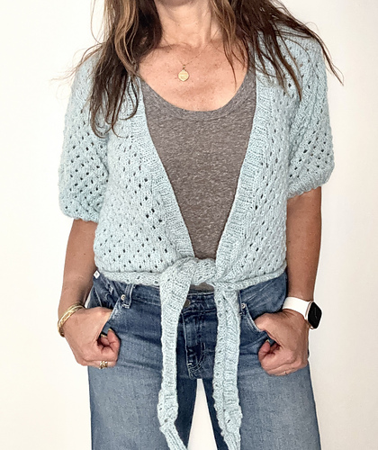 Short Sleeved Tie Front Wrap