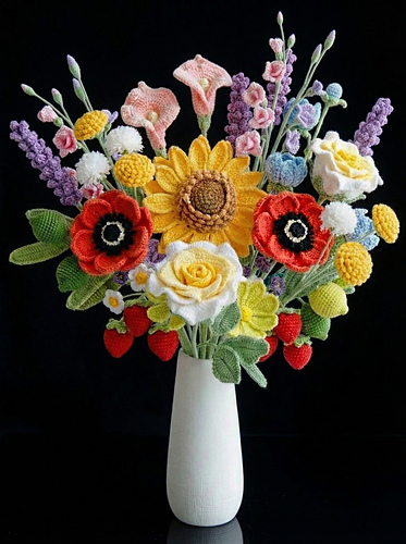 crochet flower bouquet
