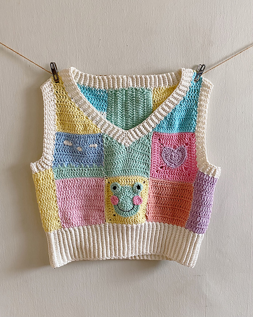 Ravelry: crochet patchwork vest pattern 