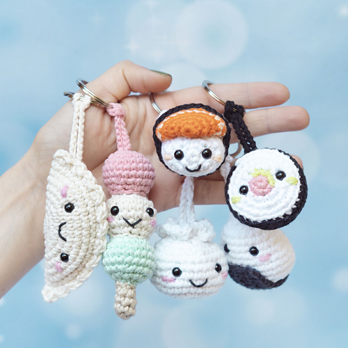 Asian food keychains