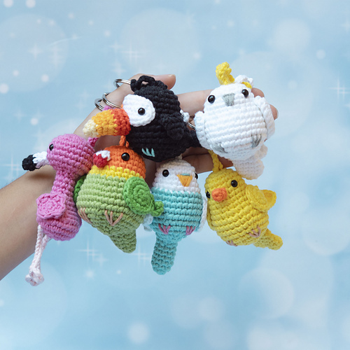 Exotic birds keychain