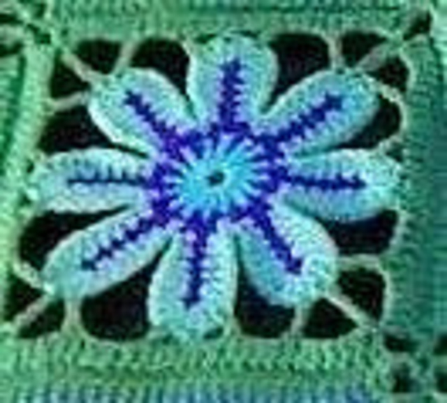 Scrap Happy 8-Petal Floral Granny Square