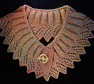 Border Scarf II knit using 2 strands of yarn held together