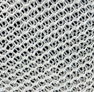Right side of swatch with #10 crochet thread and U.S. #2 (2.75mm) needles