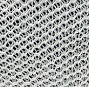 Right side of swatch with #10 crochet thread and U.S. #2 (2.75mm) needles