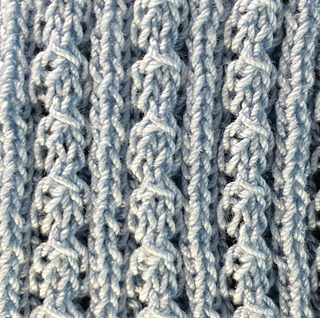 Detail of unblocked stitch pattern