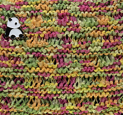 Martha Washington stitch with ribbon yarn