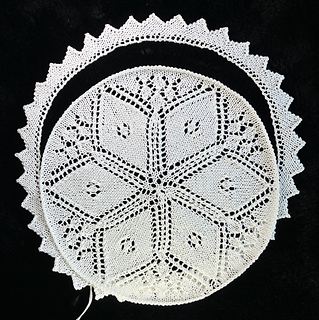 Doily and edging ready to be sewn together