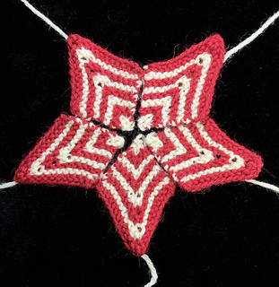 Blocked petals for a 5-petal flower, alternating colors every 2 rows with Kroy Socks yarn