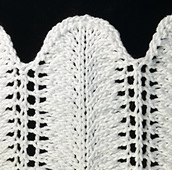 Cast-on edge is at the top to look more like an ostrich plume.