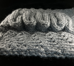 Showing how thick the short row cable becomes