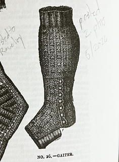 Original 1884 engraving of gaiter