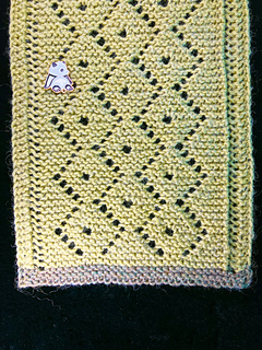 Dotted Diamond Scarf: cast-on edge is at the bottom of the photo.
